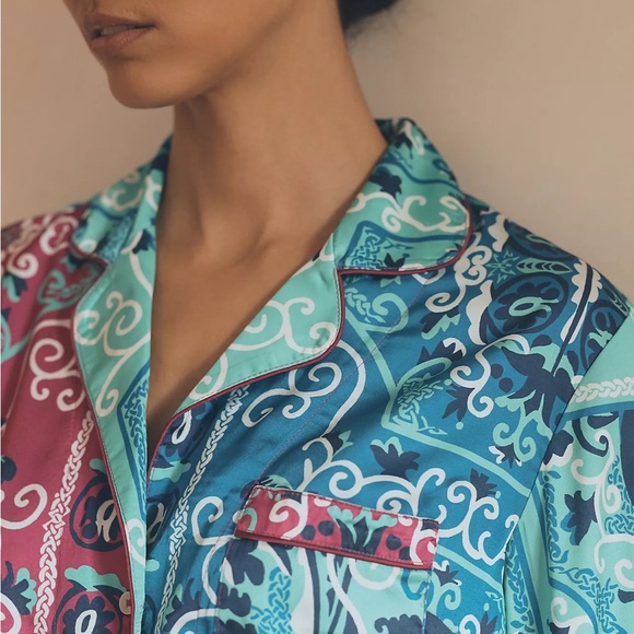 Anthropologie Silky Printed Pyjama Top - Picture 8 of 12